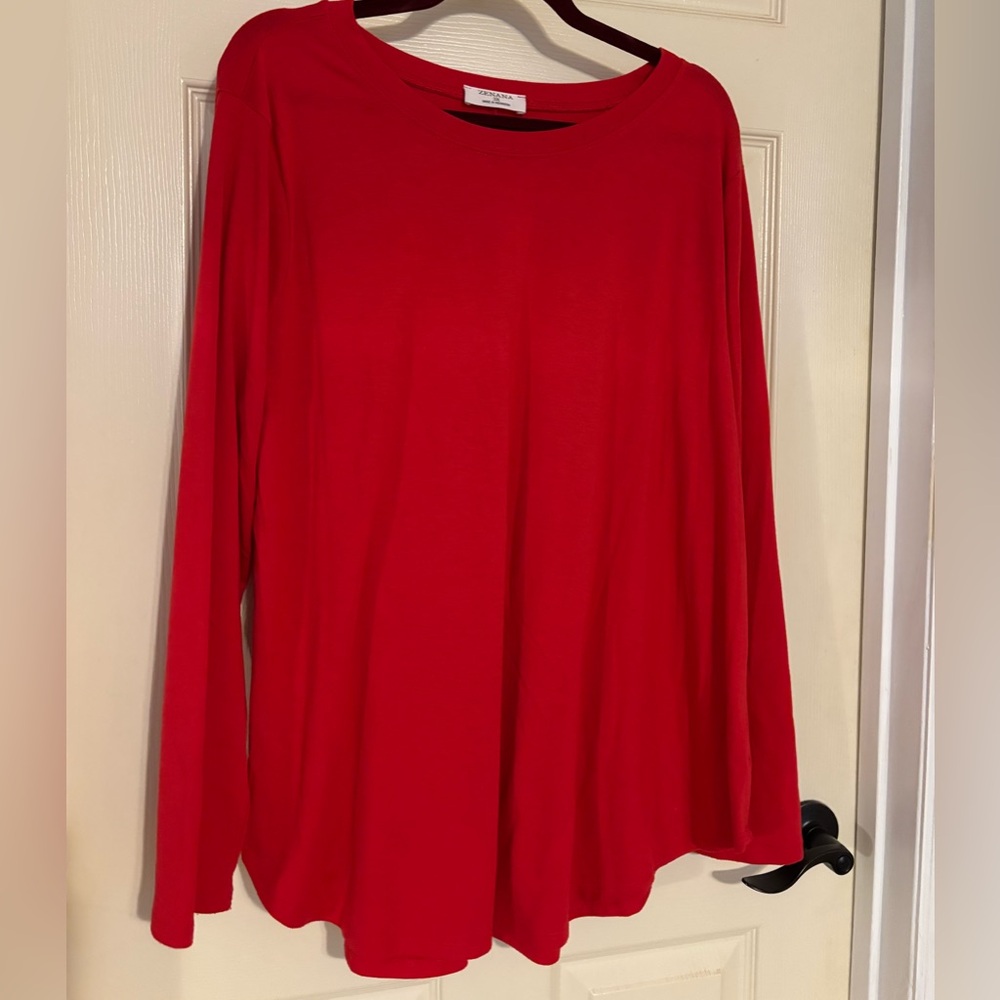 Zenana Red Long Sleeve Layering Tee